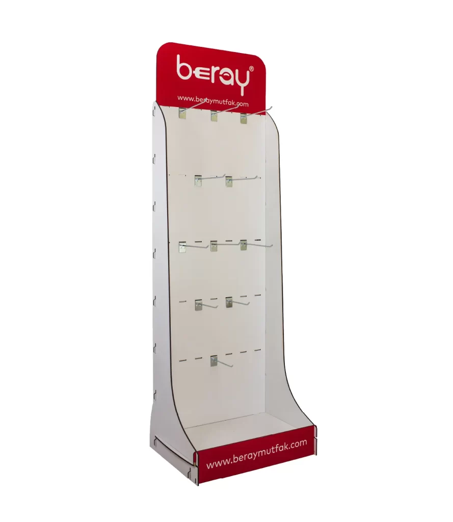 Ahşap Askılı Teşhir Standı karşı görünümü