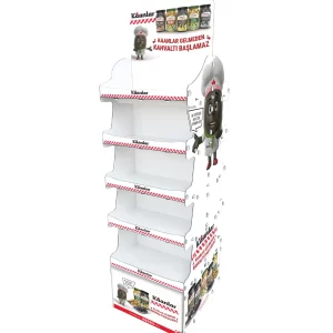 Çift yönlü ahşap stand – karşıdan görünüm