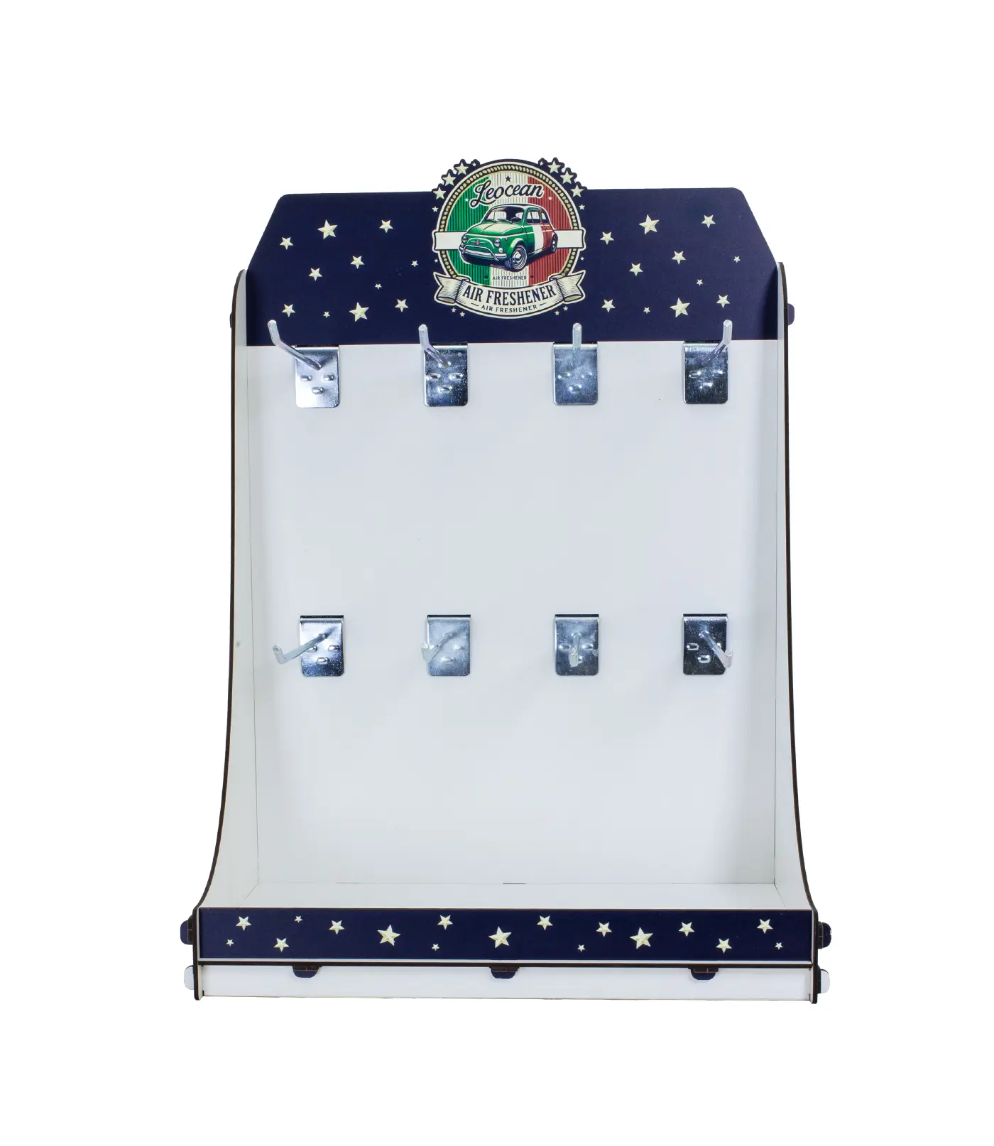 Askılı masaüstü ahşap stand – karşıdan görünüm