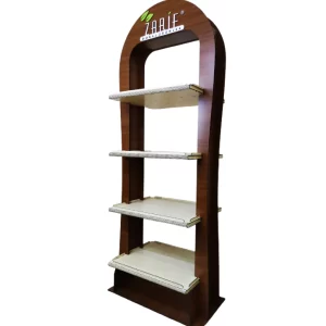 Ahşap İki Yönlü Raflı Stand