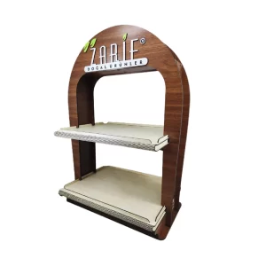 Masaüstü iki yönlü ahşap stand – soldan görünüm