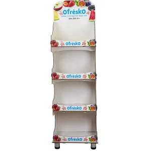 Metal ayaklı ahşap stand – karşıdan görünüm